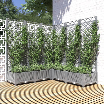 Tuinplantbak Met Schutting En Wielen 40 X 40 X 131,5 Cm