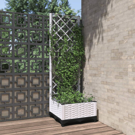 Tuinplantbak Met Schutting En Wielen 40 X 40 X 131,5 Cm