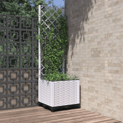 Tuinplantbak Met Schutting En Wielen 40 X 40 X 131,5 Cm