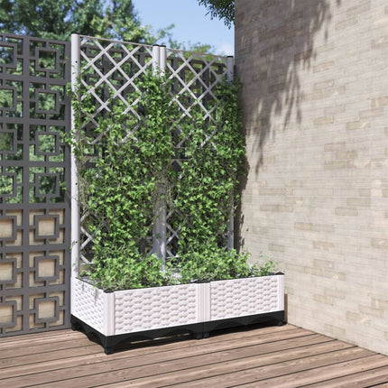 Tuinplantbak Met Schutting En Wielen 40 X 40 X 131,5 Cm
