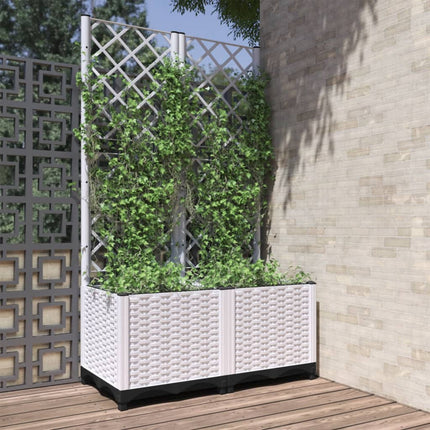 Tuinplantbak Met Schutting En Wielen 40 X 40 X 131,5 Cm