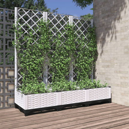 Tuinplantbak Met Schutting En Wielen 40 X 40 X 131,5 Cm