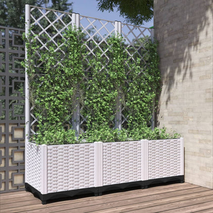 Tuinplantbak Met Schutting En Wielen 40 X 40 X 131,5 Cm