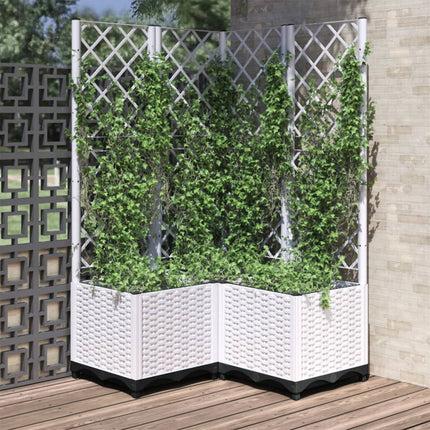 Tuinplantbak Met Schutting En Wielen 40 X 40 X 131,5 Cm