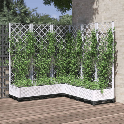 Tuinplantbak Met Schutting En Wielen 40 X 40 X 131,5 Cm