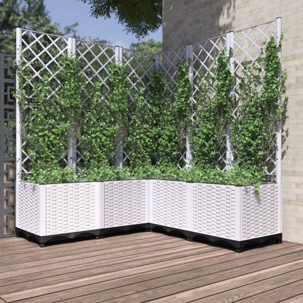 Tuinplantbak Met Schutting En Wielen 40 X 40 X 131,5 Cm