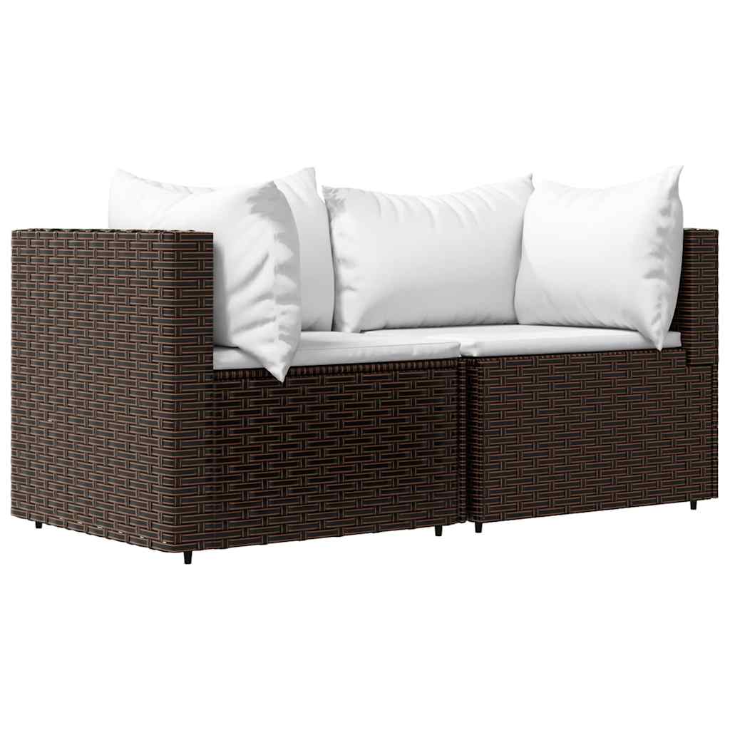 Tuinhoekbanken Met Kussens 2 St Poly Rattan