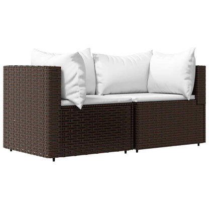 Tuinhoekbanken Met Kussens 2 St Poly Rattan
