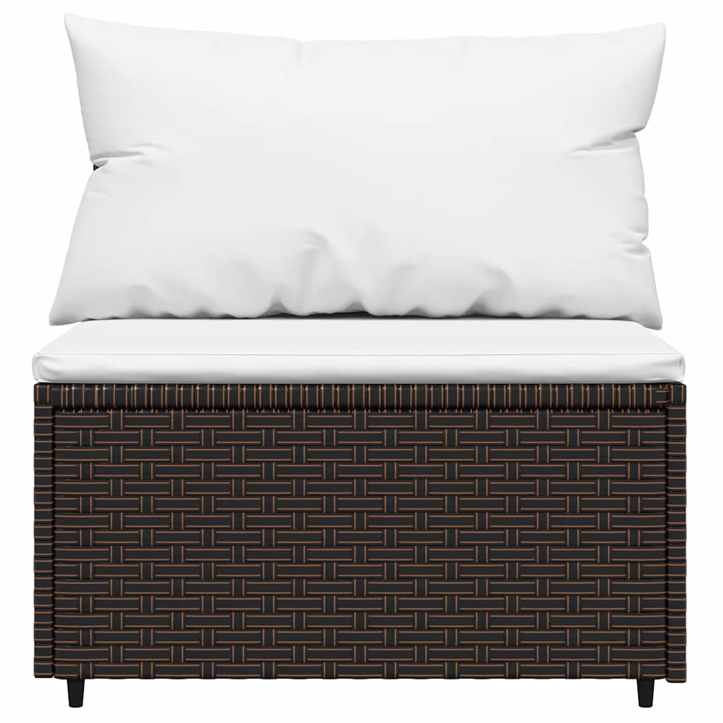 3-Delige Loungeset Met Kussens Poly Rattan