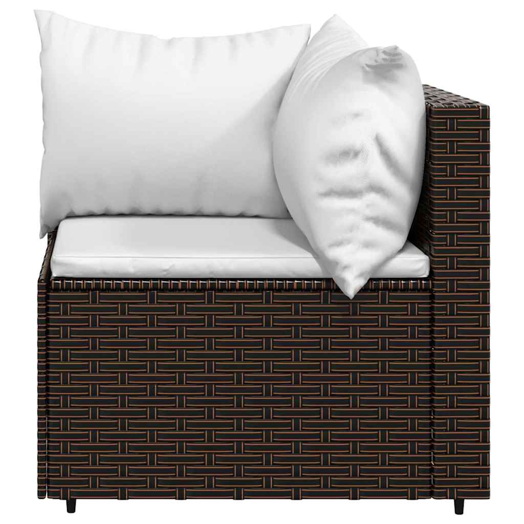 3-Delige Loungeset Met Kussens Poly Rattan