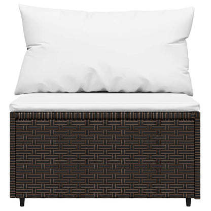 4-Delige Loungeset Met Kussens Poly Rattan