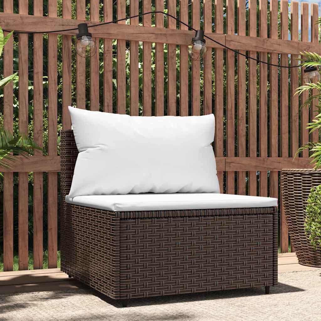 Tuinmiddenbank Met Kussens Poly Rattan