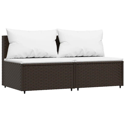 3-Delige Loungeset Met Kussens Poly Rattan