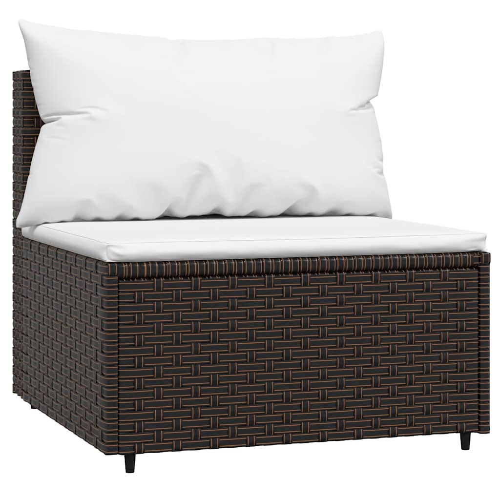 3-Delige Loungeset Met Kussens Poly Rattan