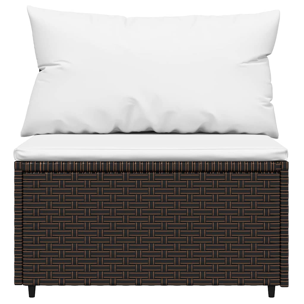 3-Delige Loungeset Met Kussens Poly Rattan