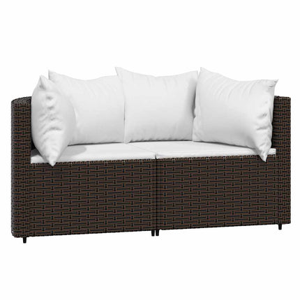 Tuinhoekbanken Met Kussens 2 St Poly Rattan