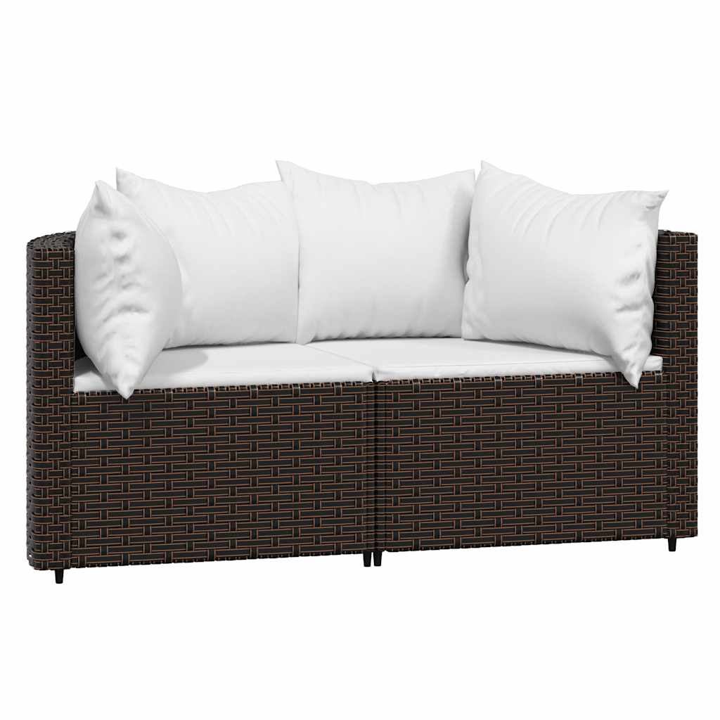 Tuinhoekbanken Met Kussens 2 St Poly Rattan