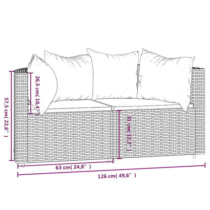 Tuinhoekbanken Met Kussens 2 St Poly Rattan