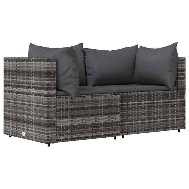 Tuinhoekbanken Met Kussens 2 St Poly Rattan