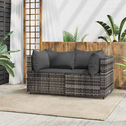Tuinhoekbanken Met Kussens 2 St Poly Rattan