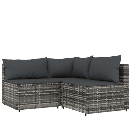 4-Delige Loungeset Met Kussens Poly Rattan
