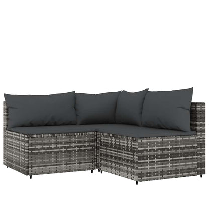 4-Delige Loungeset Met Kussens Poly Rattan