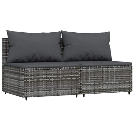 3-Delige Loungeset Met Kussens Poly Rattan