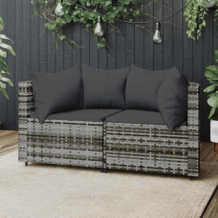 Tuinhoekbanken Met Kussens 2 St Poly Rattan