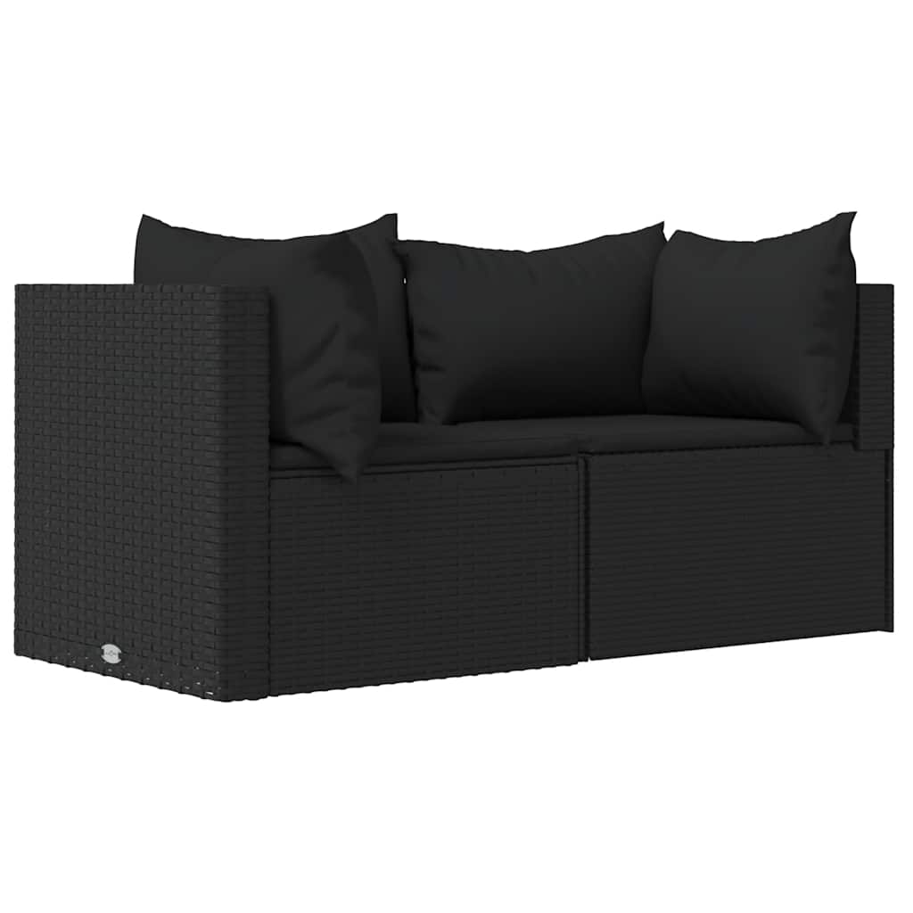 3-Delige Loungeset Met Kussens Poly Rattan