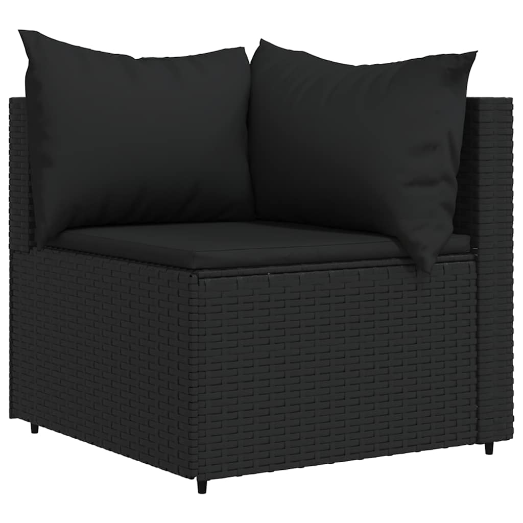 3-Delige Loungeset Met Kussens Poly Rattan