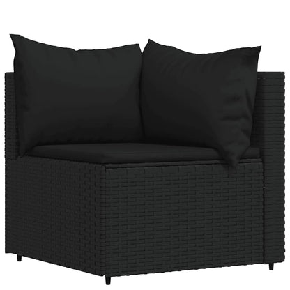 3-Delige Loungeset Met Kussens Poly Rattan Zwart