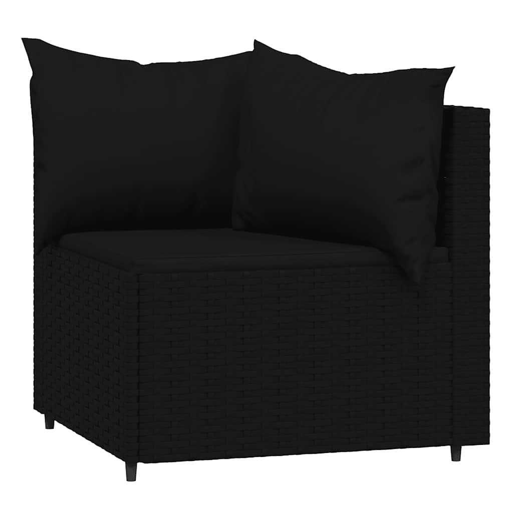 3-Delige Loungeset Met Kussens Poly Rattan