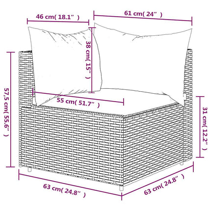 Tuinhoekbank Met Kussens Poly Rattan