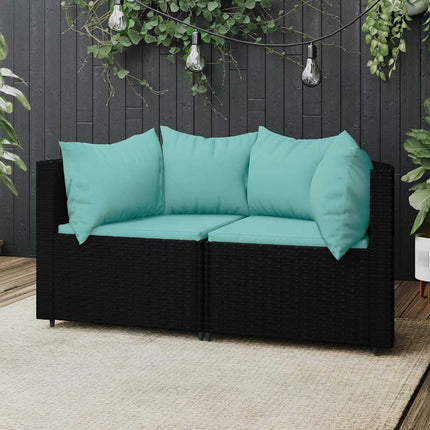 Tuinhoekbanken Met Kussens 2 St Poly Rattan