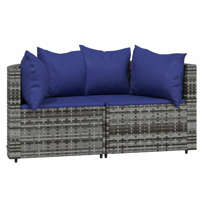 Tuinhoekbanken Met Kussens 2 St Poly Rattan