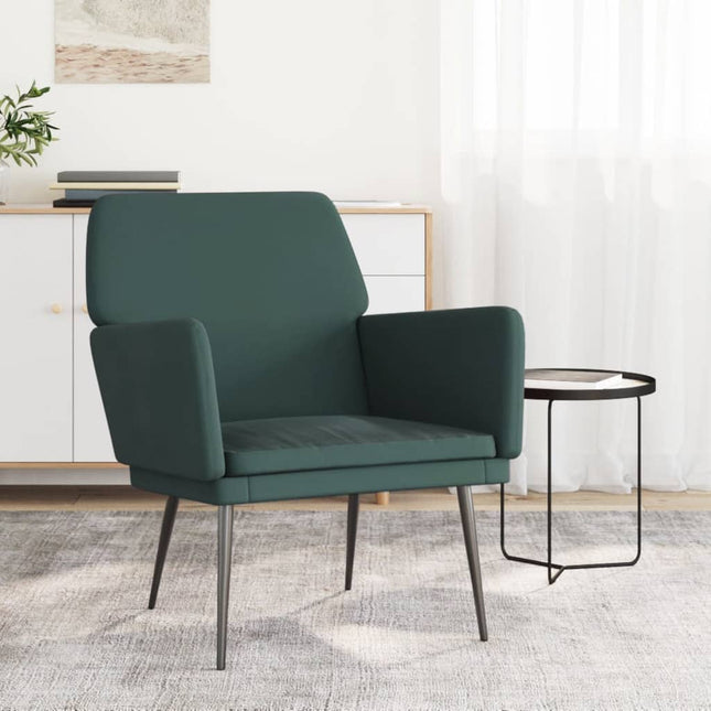 Fauteuil 62X79X79 Cm Fluweel Donkergroen