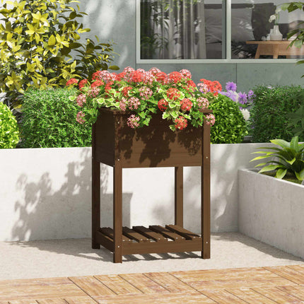 Plantenbak Met Schap 82,5X54X81 Cm Grenenhout