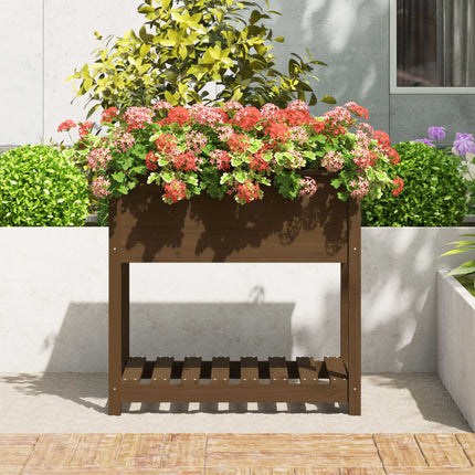 Plantenbak Met Schap 82,5X54X81 Cm Grenenhout