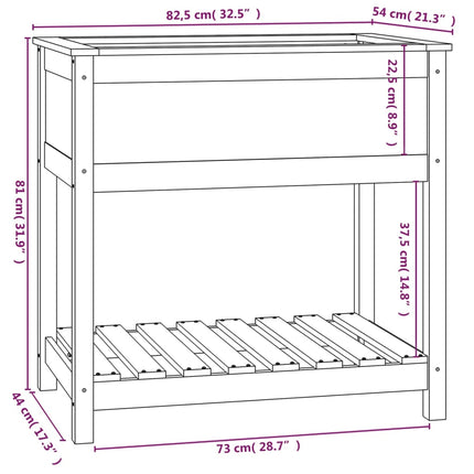 Plantenbak Met Schap 82,5X54X81 Cm Grenenhout