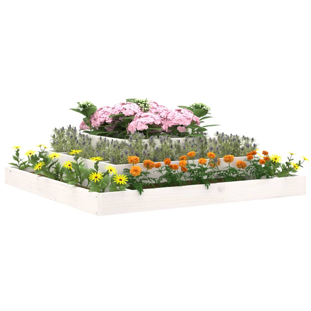 Plantenbak Massief Grenenhout Wit