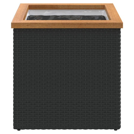 Plantenbak Poly Rattan Zwart