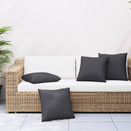 Buiten Kussen Geruit 4 Pcs Grijs Ruit Stof
