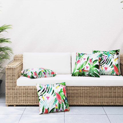 Buiten Kussen Geruit 4 Pcs Grijs Ruit Stof