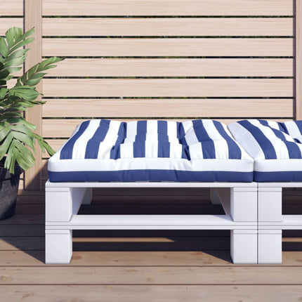 Palletkussen Gestreept Stof Blauw En Wit
