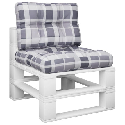 Palletkussens 2 St Ruitpatroon Stof Grijs Grijs Ruitpatroon