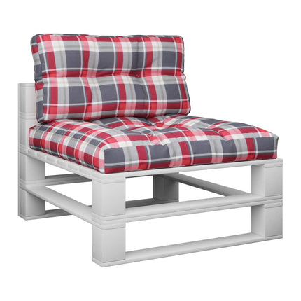 Palletkussens 2 St Stof Ruitpatroon Rood Rood Ruitpatroon
