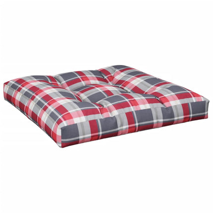 Palletkussens 2 St Stof Ruitpatroon Rood Rood Ruitpatroon
