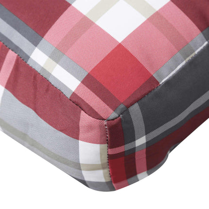 Palletkussens 2 St Stof Ruitpatroon Rood Rood Ruitpatroon