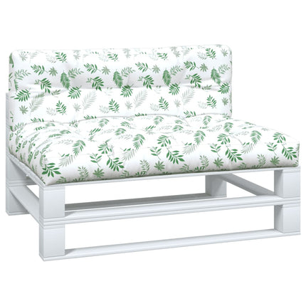 Palletkussens 2 St Stof Bladpatroon Wit En Groen