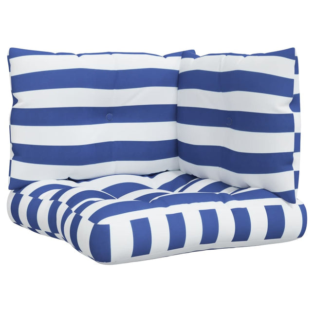 Palletkussens 3 St Gestreept Oxford Stof Wit En Blauw